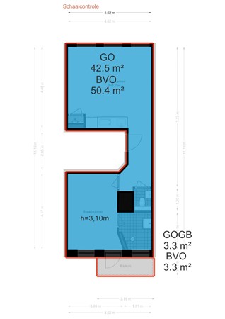 Floor plan - Gerard Douplein 90-3, 1073 XG Amsterdam 